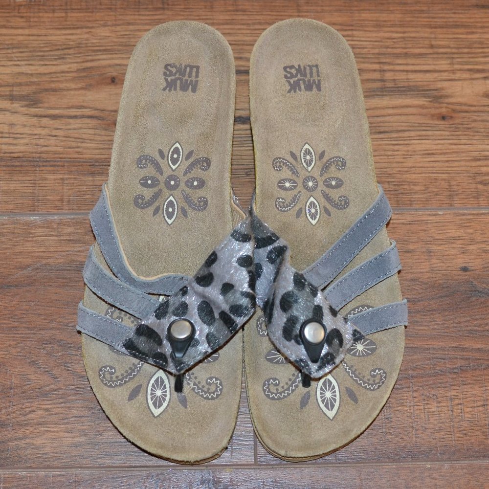 Cheetah Muk Luks Wedge Flip Flops NWOT